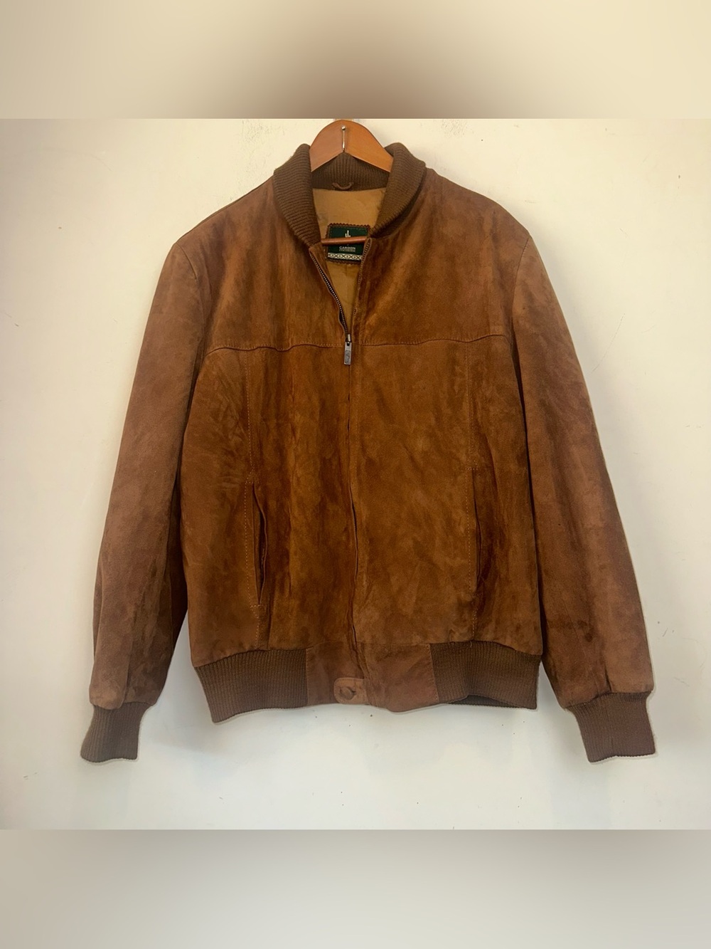 Vintage Cardon Cosas Nuestras Argentina Suede Leather Jacket Mens Medium Brown